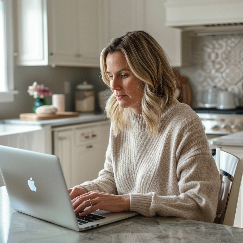 Woman at her computer